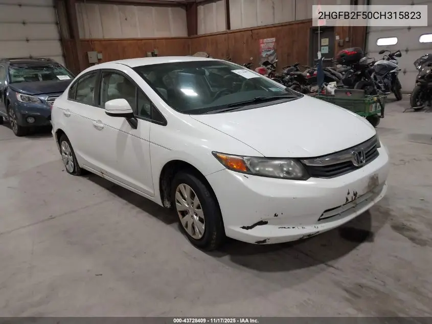 2HGFB2F50CH315823 2012 Honda Civic Lx