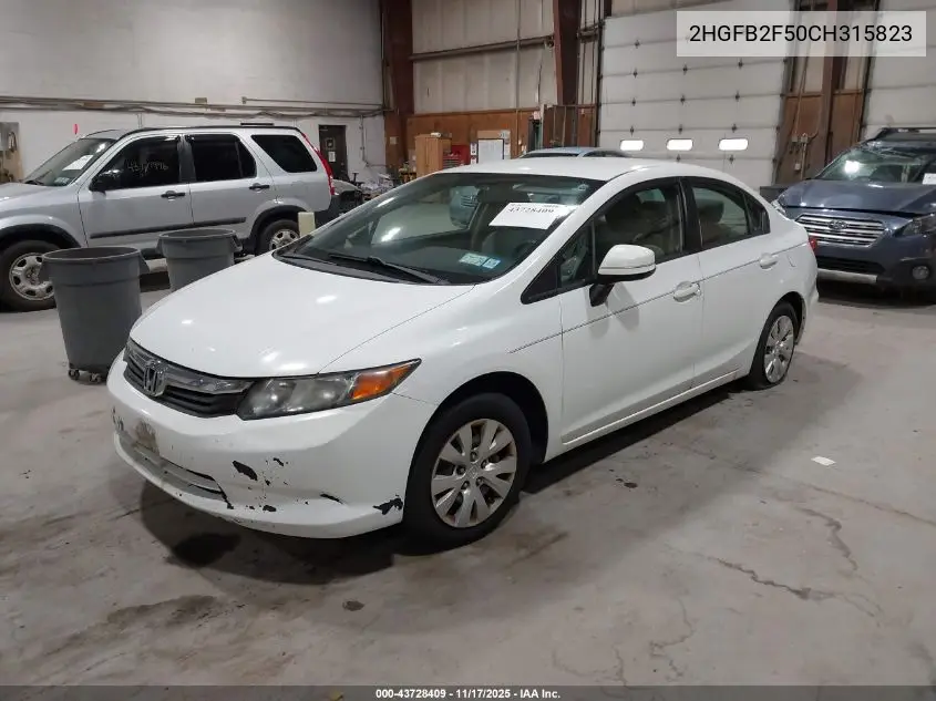 2HGFB2F50CH315823 2012 Honda Civic Lx