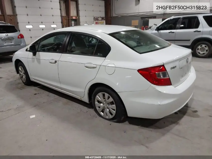 2HGFB2F50CH315823 2012 Honda Civic Lx