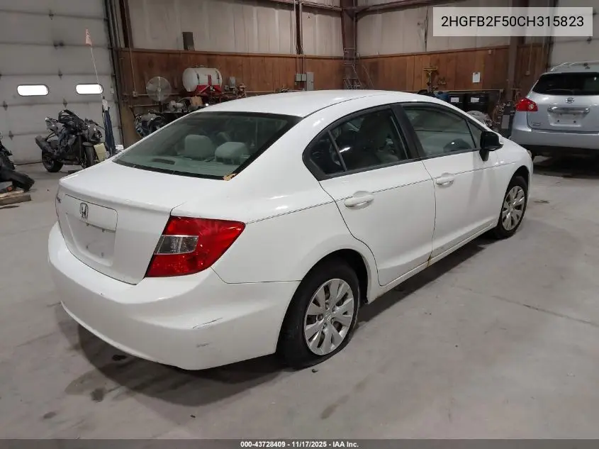 2HGFB2F50CH315823 2012 Honda Civic Lx