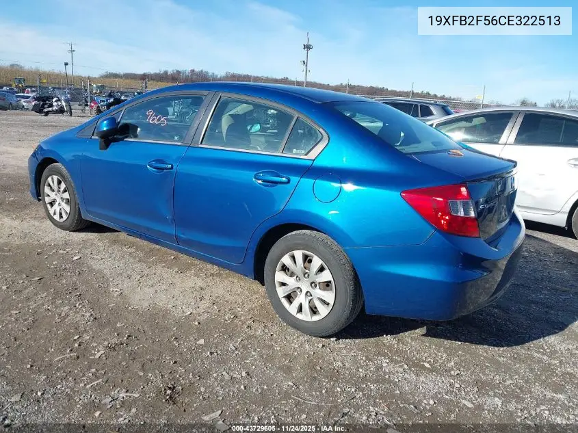 19XFB2F56CE322513 2012 Honda Civic Lx