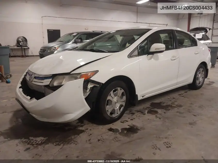 JHMFB4F20CS004433 2012 Honda Civic Hybrid