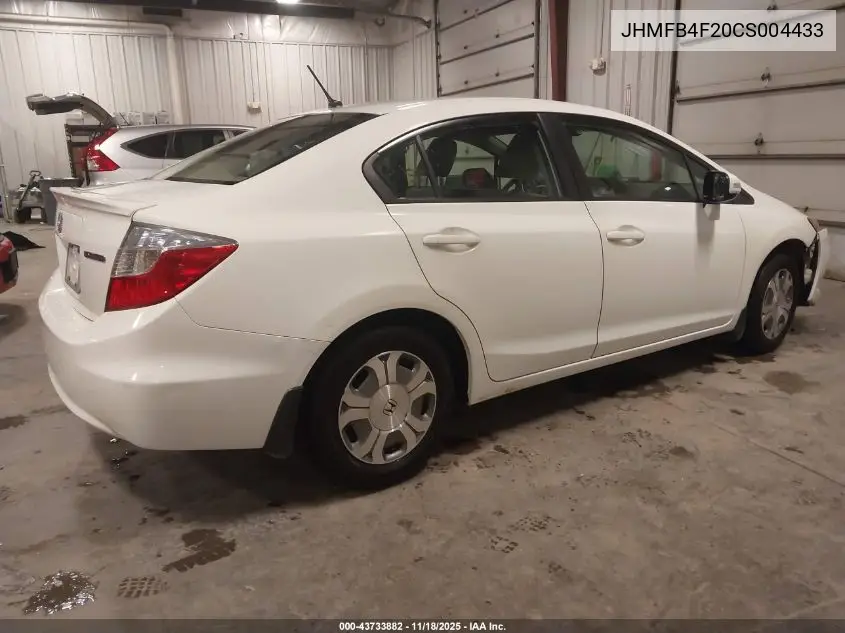 JHMFB4F20CS004433 2012 Honda Civic Hybrid
