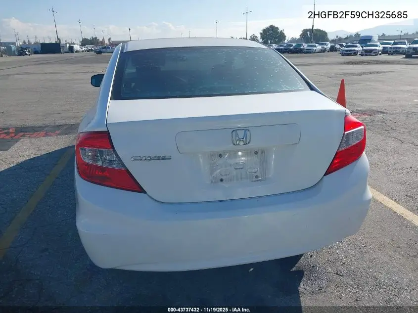 2HGFB2F59CH325685 2012 Honda Civic Lx