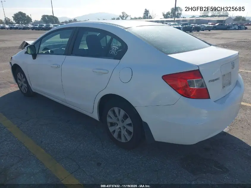 2HGFB2F59CH325685 2012 Honda Civic Lx