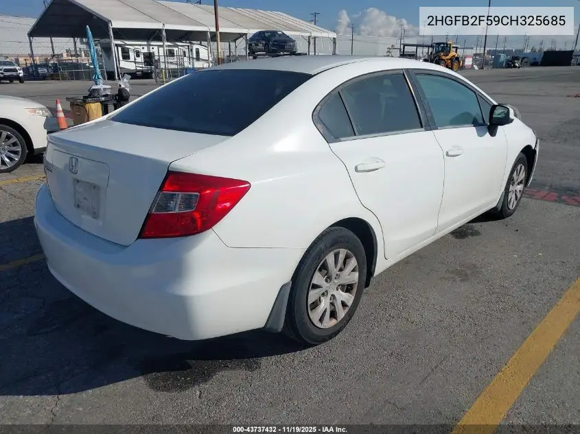 2HGFB2F59CH325685 2012 Honda Civic Lx
