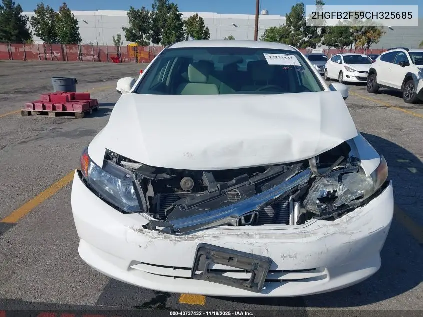 2HGFB2F59CH325685 2012 Honda Civic Lx