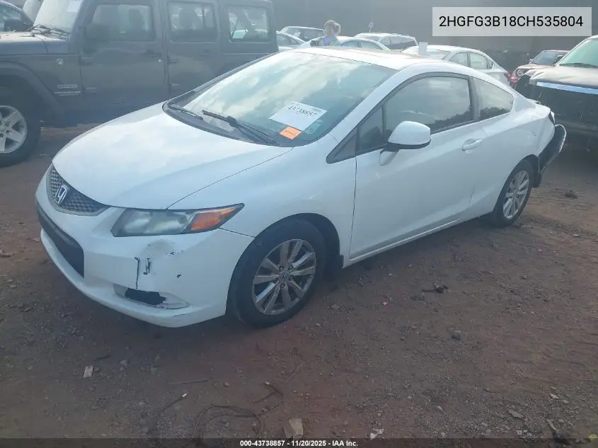 2HGFG3B18CH535804 2012 Honda Civic Ex-L