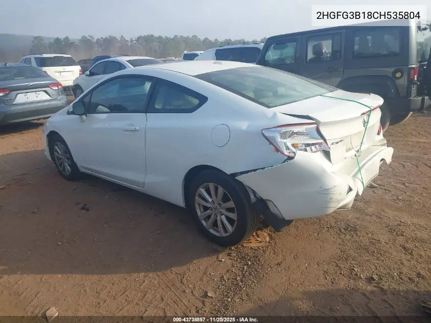 2HGFG3B18CH535804 2012 Honda Civic Ex-L