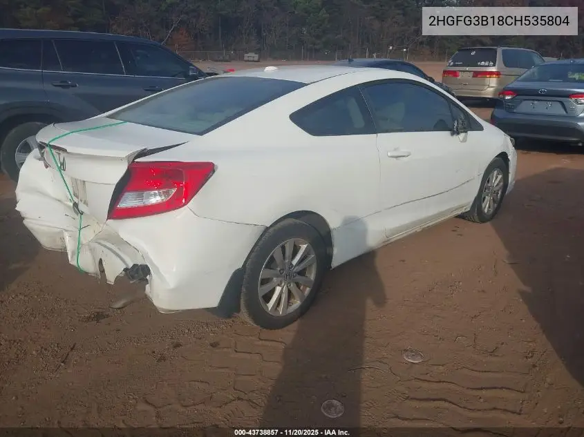 2HGFG3B18CH535804 2012 Honda Civic Ex-L