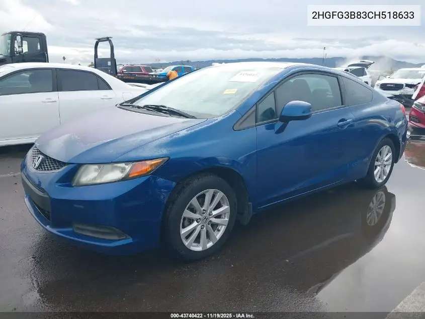 2HGFG3B83CH518633 2012 Honda Civic Ex