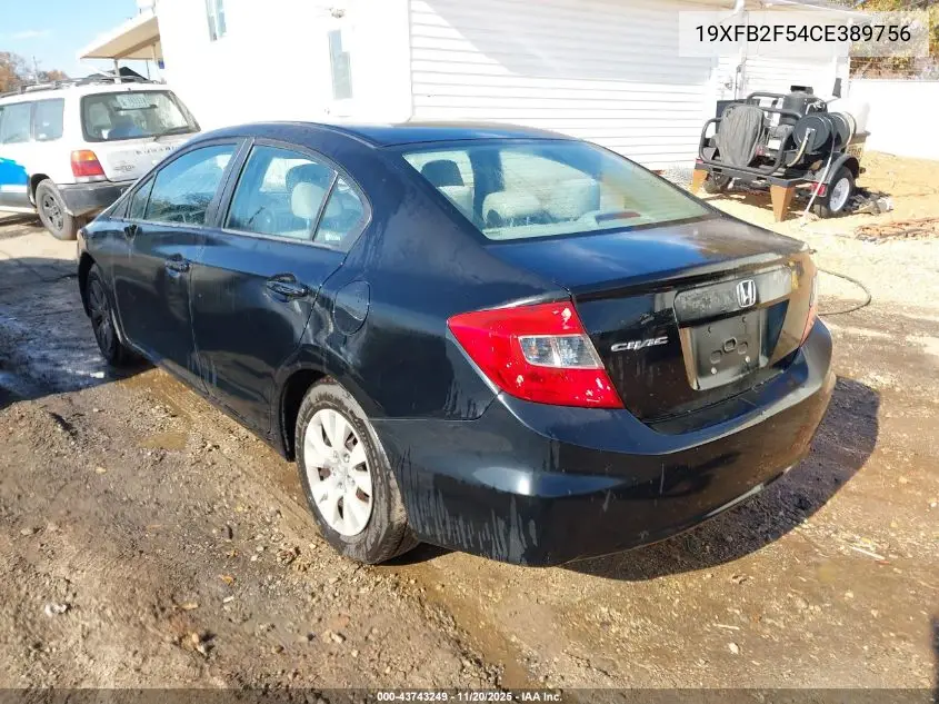 19XFB2F54CE389756 2012 Honda Civic Lx