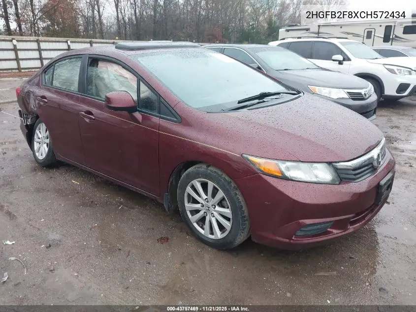 2HGFB2F8XCH572434 2012 Honda Civic Ex