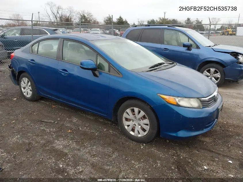 2HGFB2F52CH535738 2012 Honda Civic Lx
