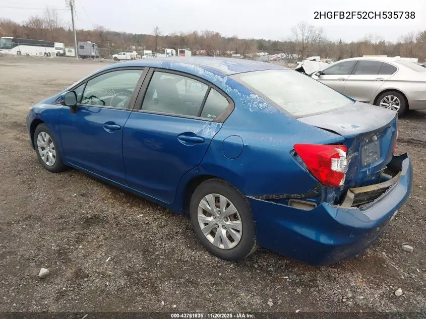 2HGFB2F52CH535738 2012 Honda Civic Lx