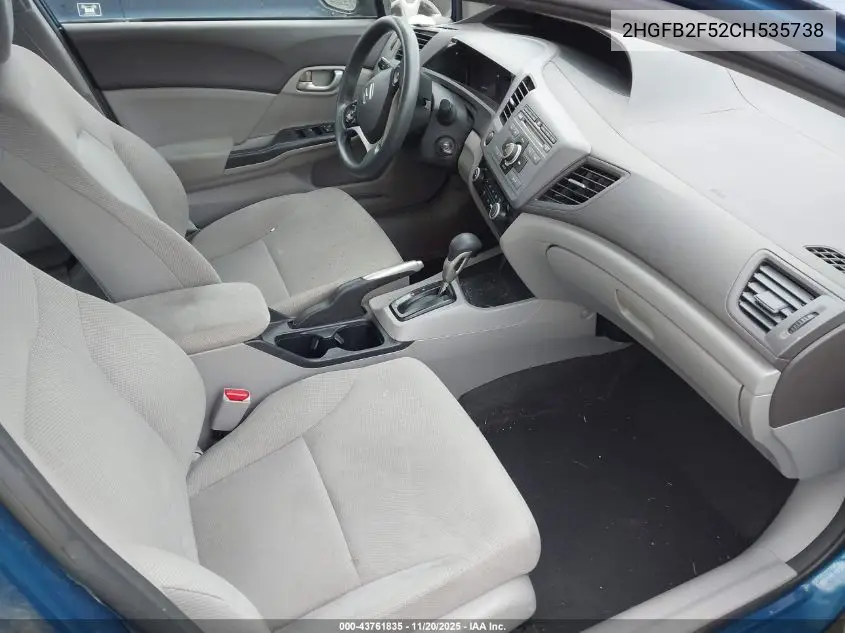 2HGFB2F52CH535738 2012 Honda Civic Lx