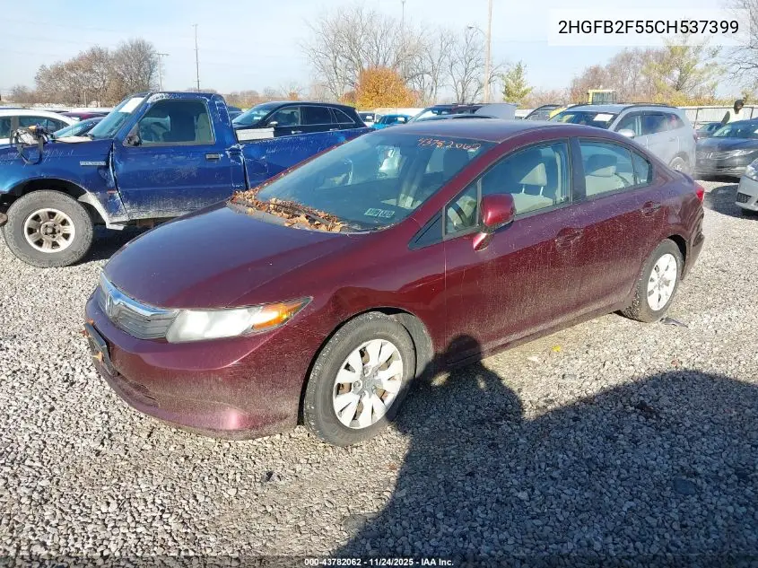 2HGFB2F55CH537399 2012 Honda Civic Lx