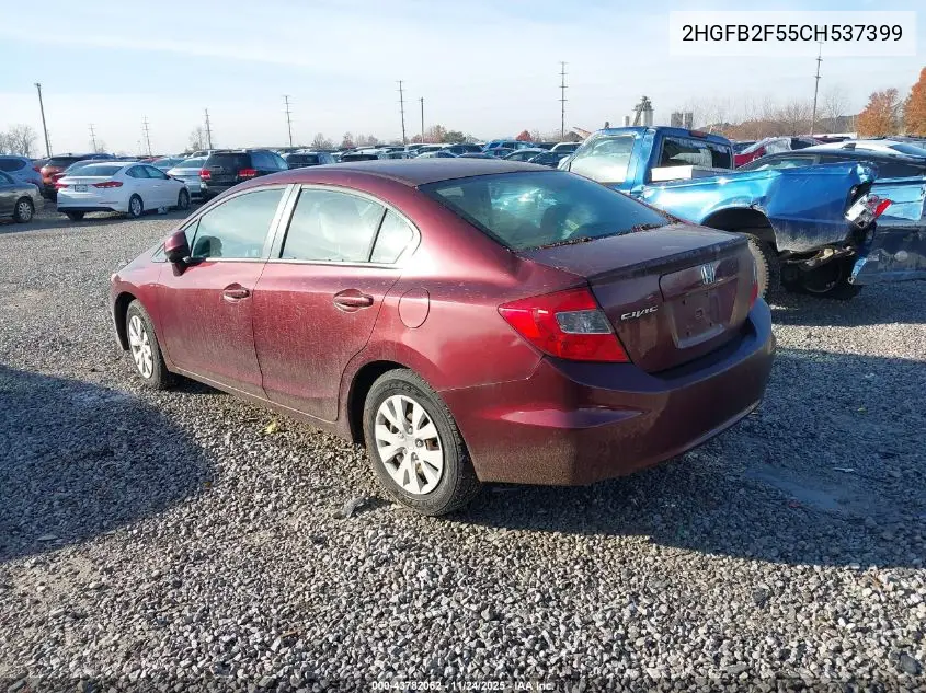 2HGFB2F55CH537399 2012 Honda Civic Lx