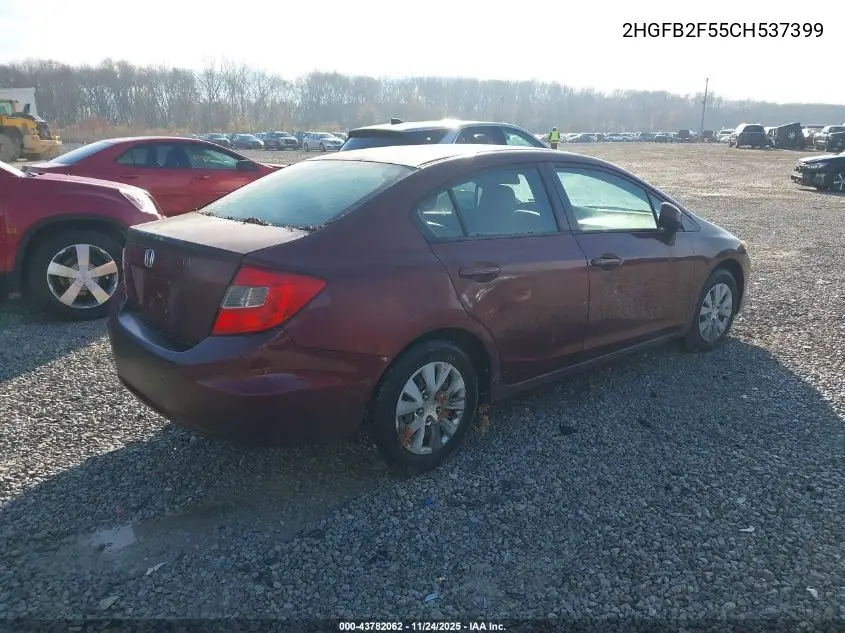 2HGFB2F55CH537399 2012 Honda Civic Lx