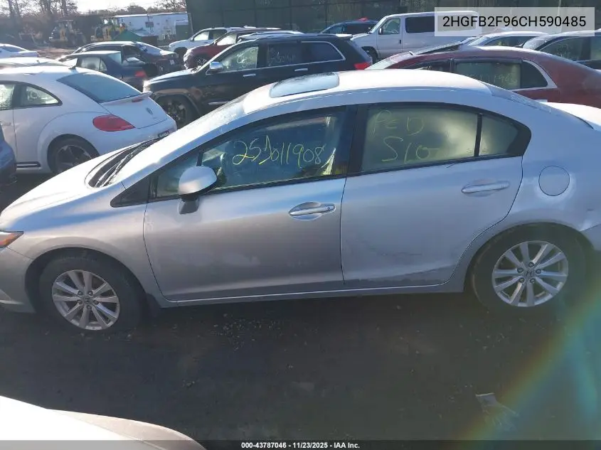 2HGFB2F96CH590485 2012 Honda Civic Ex-L