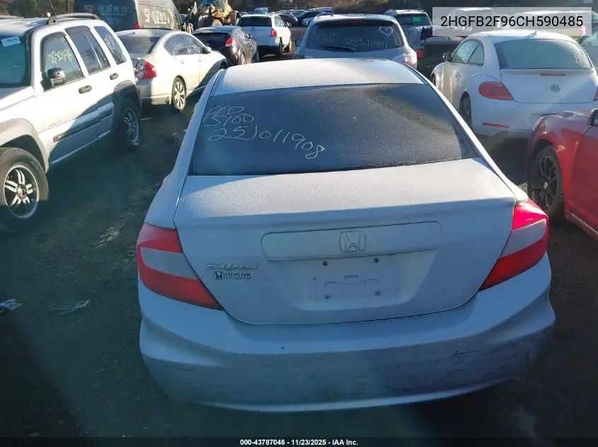 2HGFB2F96CH590485 2012 Honda Civic Ex-L