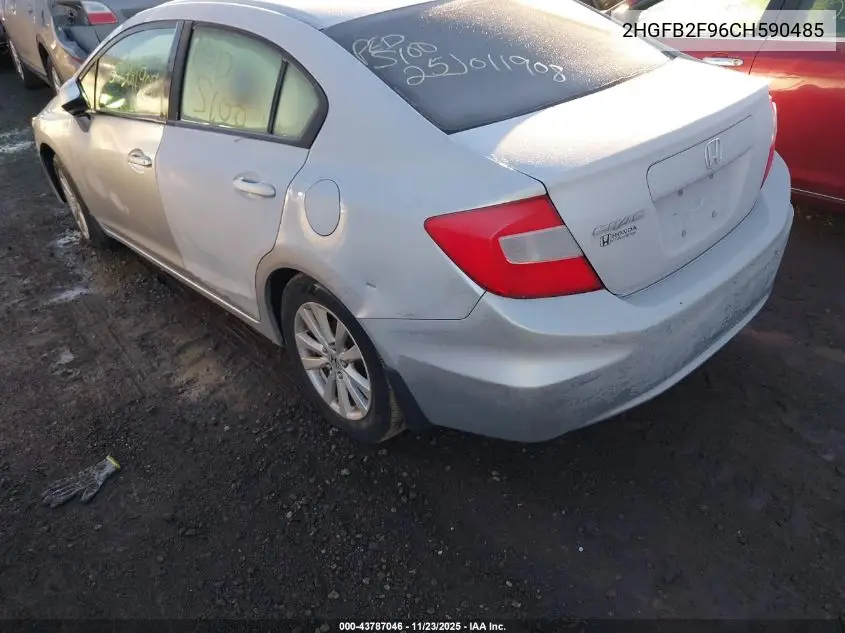 2HGFB2F96CH590485 2012 Honda Civic Ex-L