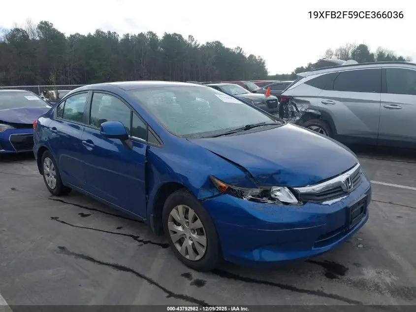 19XFB2F59CE366036 2012 Honda Civic Lx