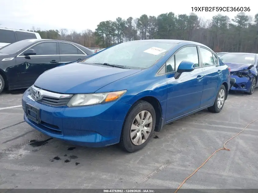 19XFB2F59CE366036 2012 Honda Civic Lx