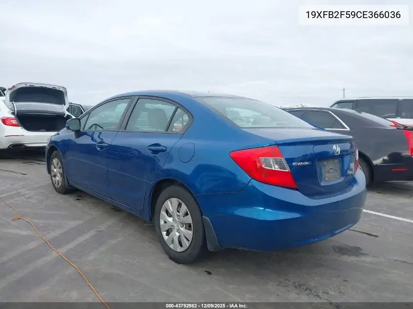 19XFB2F59CE366036 2012 Honda Civic Lx