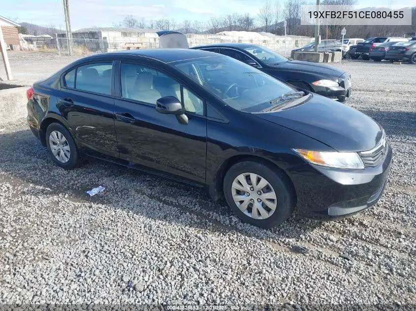 19XFB2F51CE080455 2012 Honda Civic Lx
