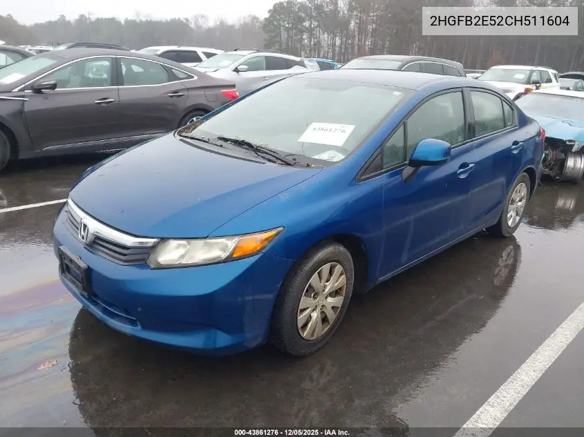 2HGFB2E52CH511604 2012 Honda Civic Lx