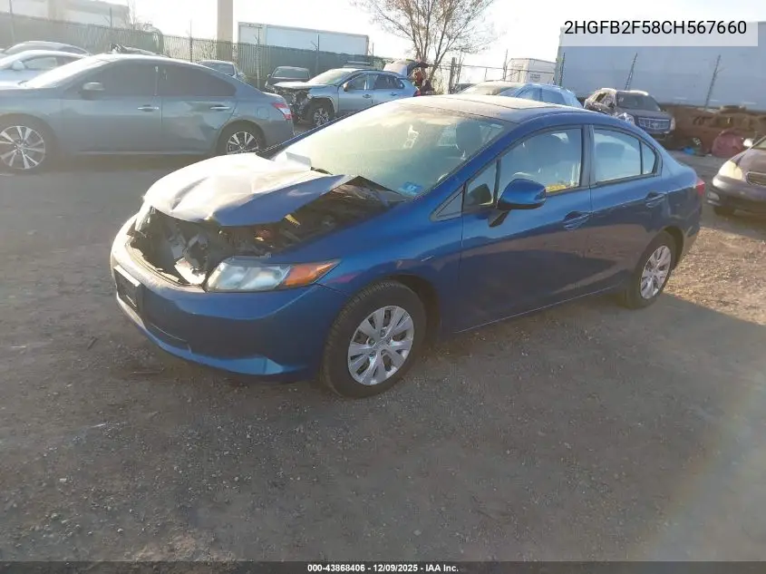 2HGFB2F58CH567660 2012 Honda Civic Lx