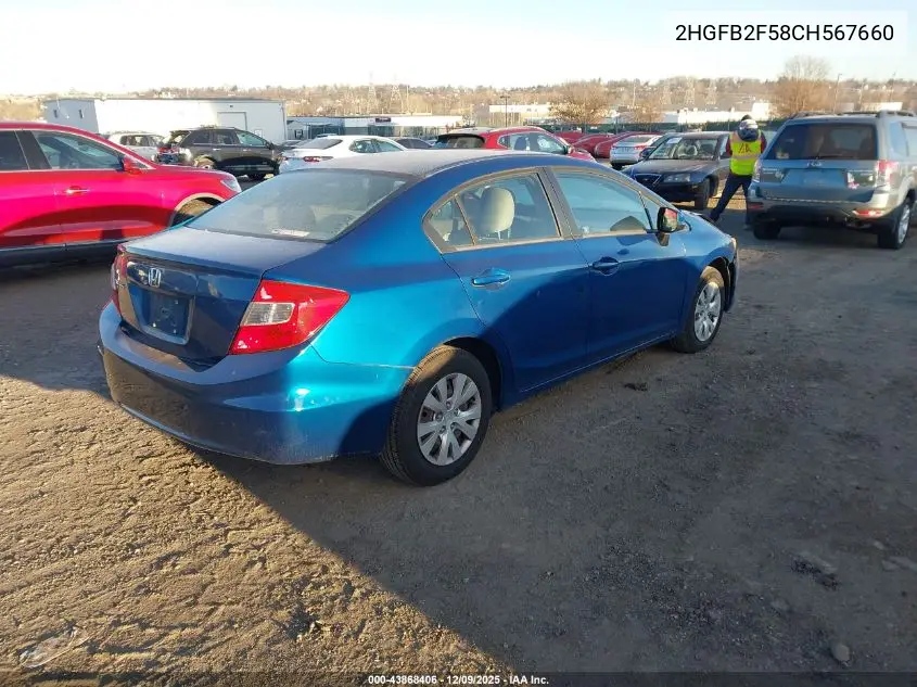 2HGFB2F58CH567660 2012 Honda Civic Lx