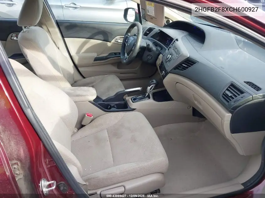 2HGFB2F8XCH600927 2012 Honda Civic Ex