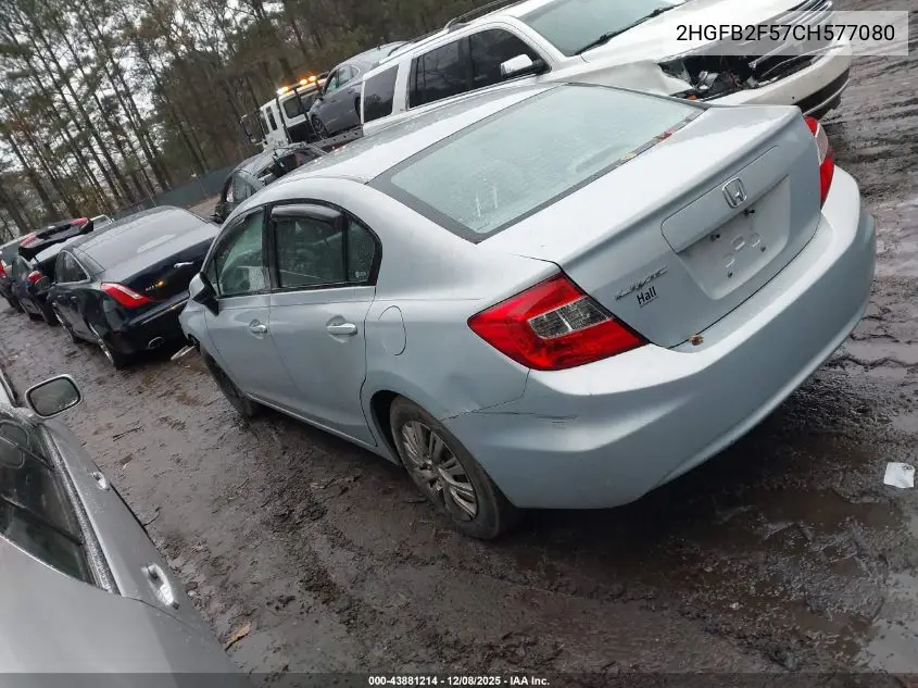 2HGFB2F57CH577080 2012 Honda Civic Lx