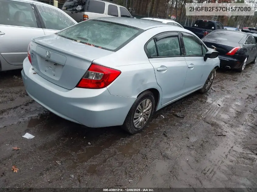 2HGFB2F57CH577080 2012 Honda Civic Lx