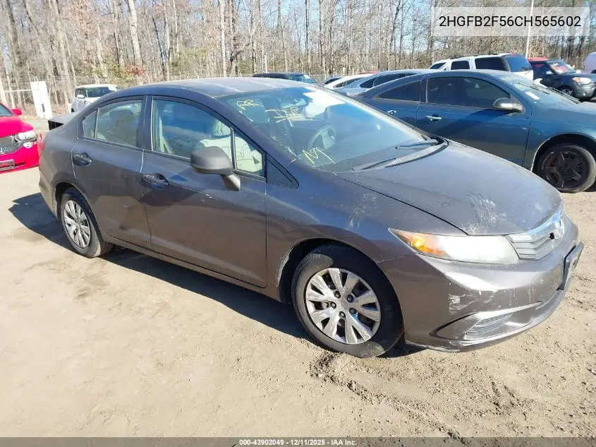 2HGFB2F56CH565602 2012 Honda Civic Lx