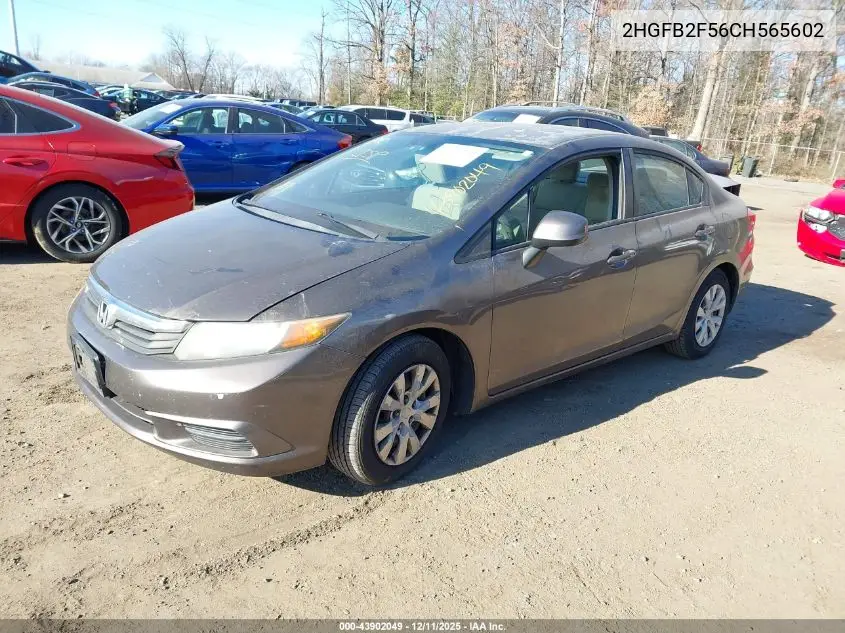 2HGFB2F56CH565602 2012 Honda Civic Lx