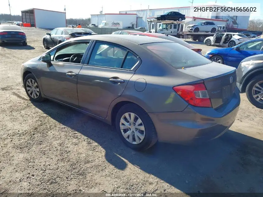 2HGFB2F56CH565602 2012 Honda Civic Lx