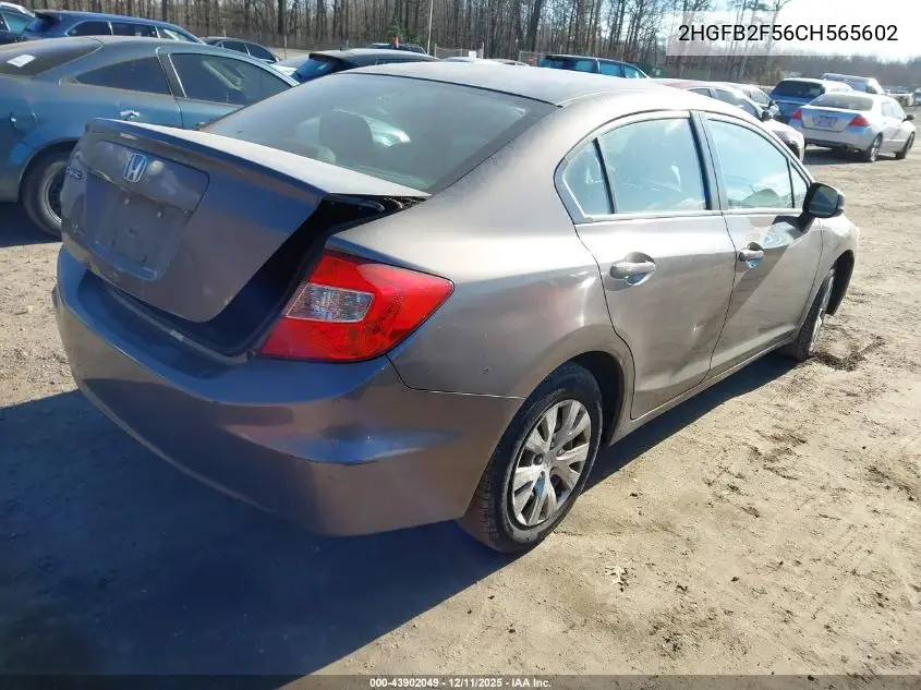 2HGFB2F56CH565602 2012 Honda Civic Lx
