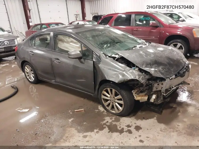 2HGFB2F87CH570480 2012 Honda Civic Ex