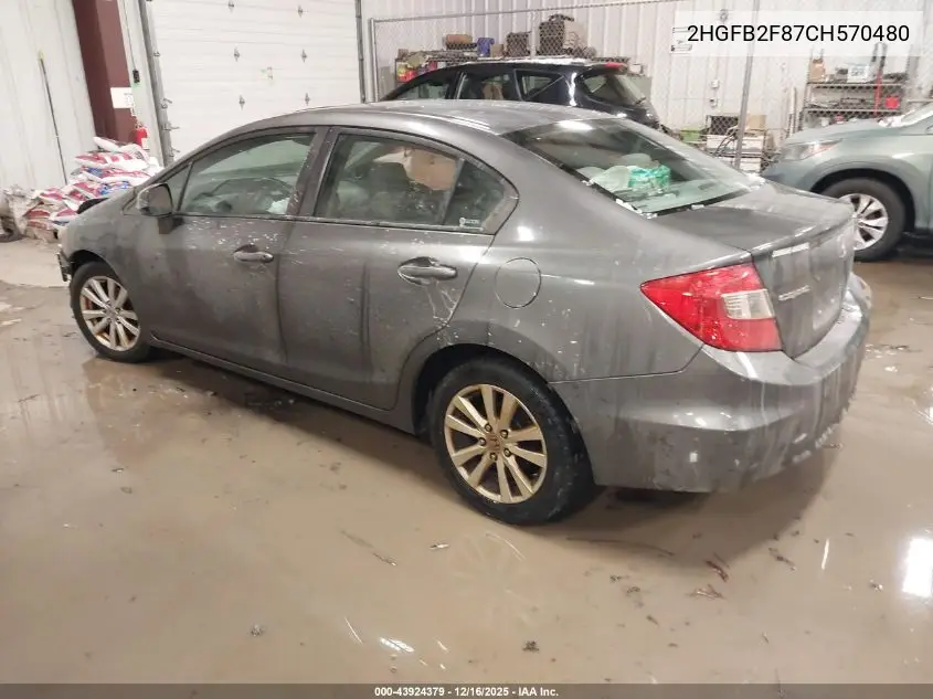 2HGFB2F87CH570480 2012 Honda Civic Ex