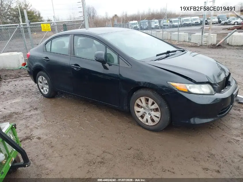 19XFB2F58CE019491 2012 Honda Civic Lx