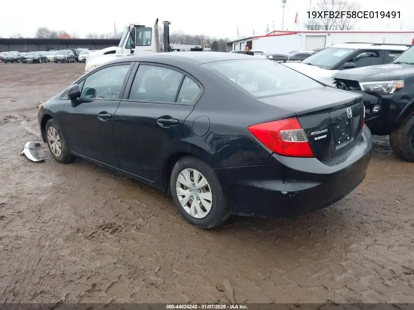 19XFB2F58CE019491 2012 Honda Civic Lx
