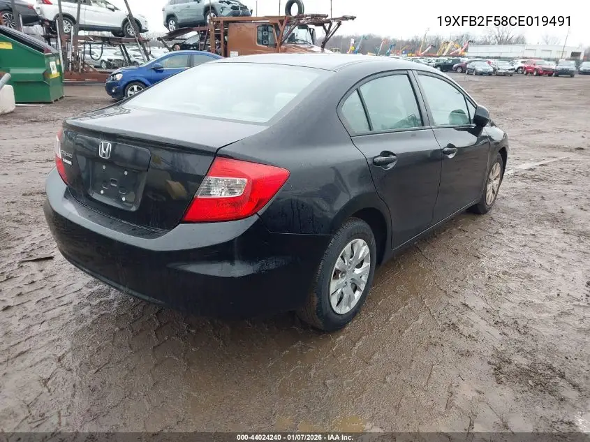 19XFB2F58CE019491 2012 Honda Civic Lx