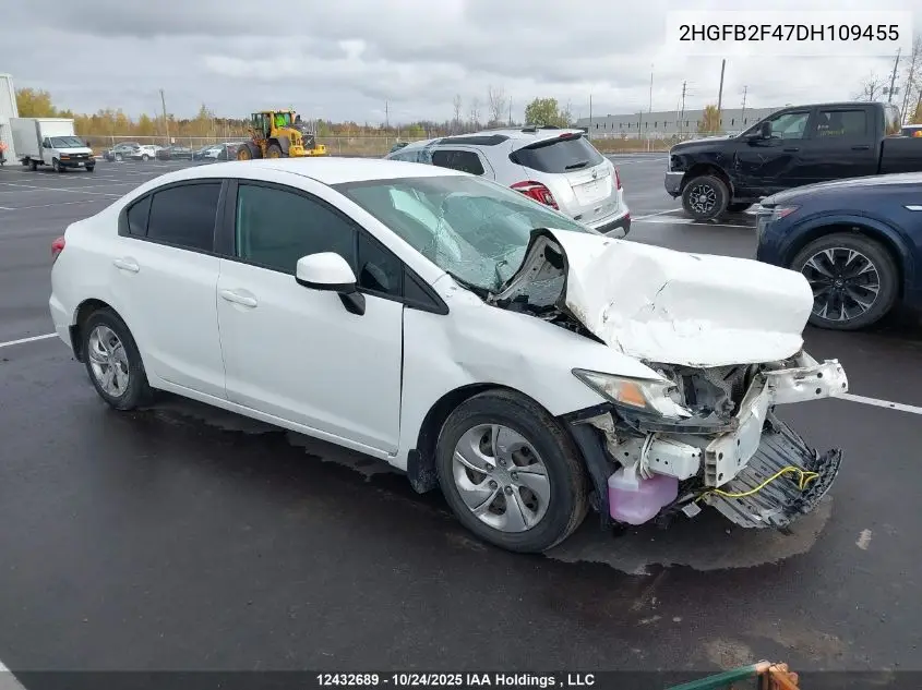 2HGFB2F47DH109455 2013 Honda Civic Lx