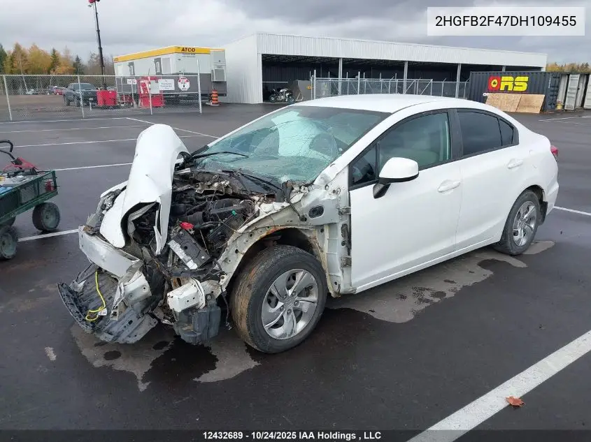 2HGFB2F47DH109455 2013 Honda Civic Lx