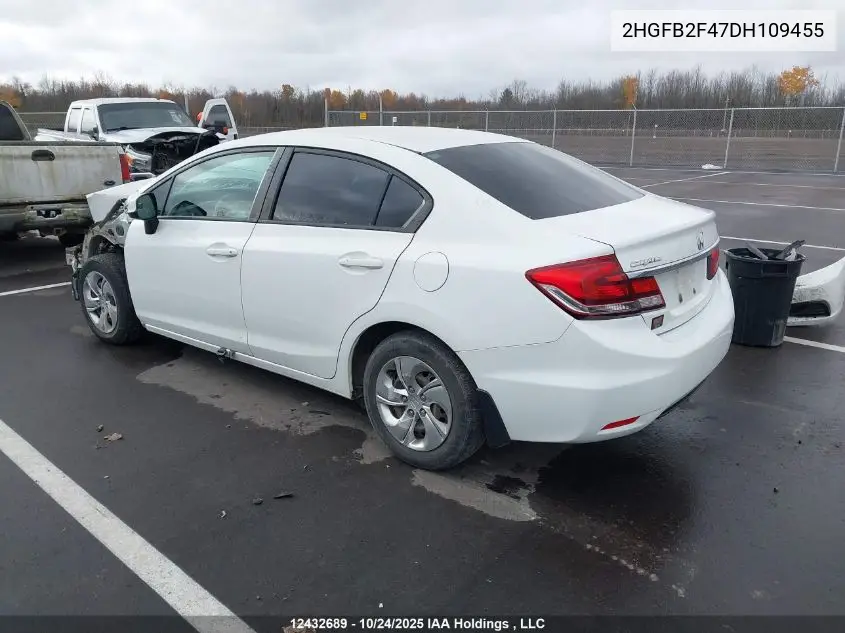 2HGFB2F47DH109455 2013 Honda Civic Lx