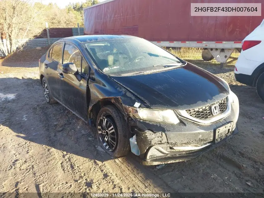 2HGFB2F43DH007604 2013 Honda Civic Lx