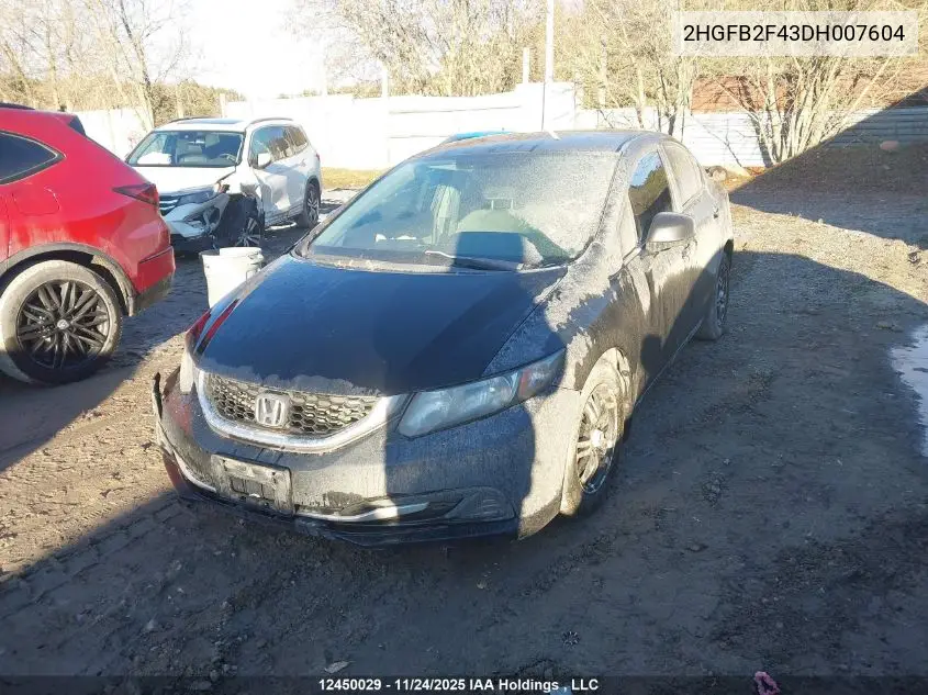 2HGFB2F43DH007604 2013 Honda Civic Lx